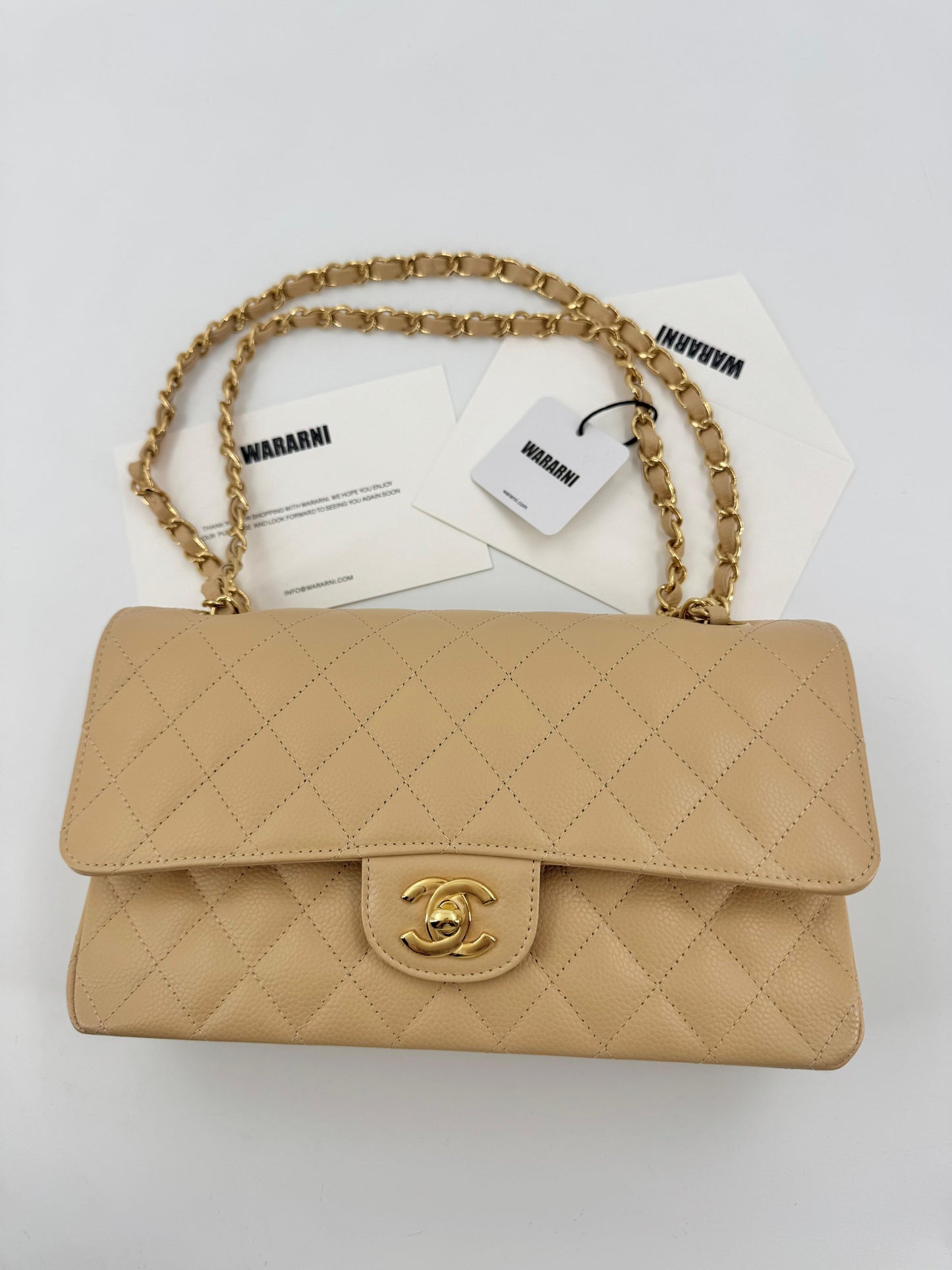 Chanel 25 Medium CF flap  beige Caviar leather