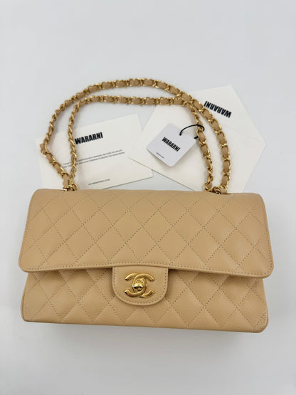 Chanel 25 Medium CF flap  beige Caviar leather