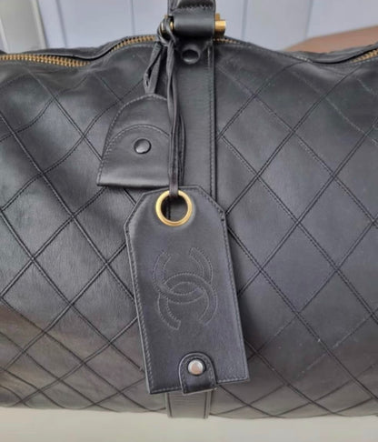 Chanel Diamond Quilted Boston Travel Bag 60