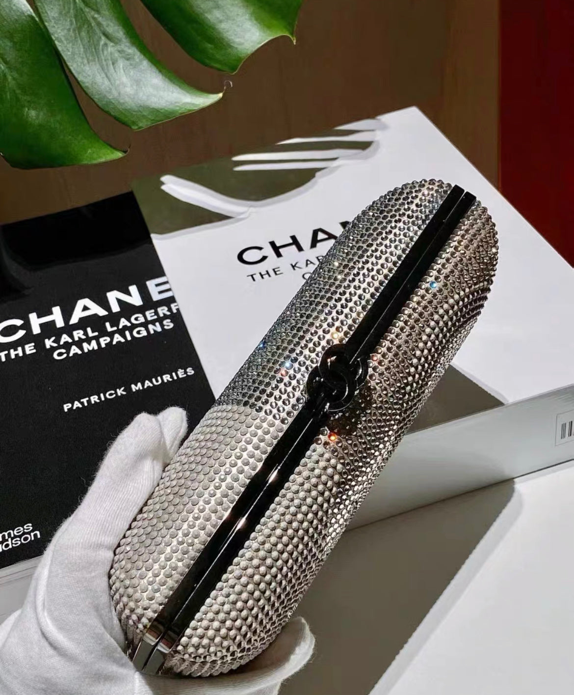 Chanel Metallized Lambskin Embellished with Strass Paris-Dallas Clutch