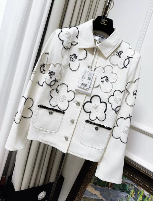 Chanel 22A White Denim Jacket