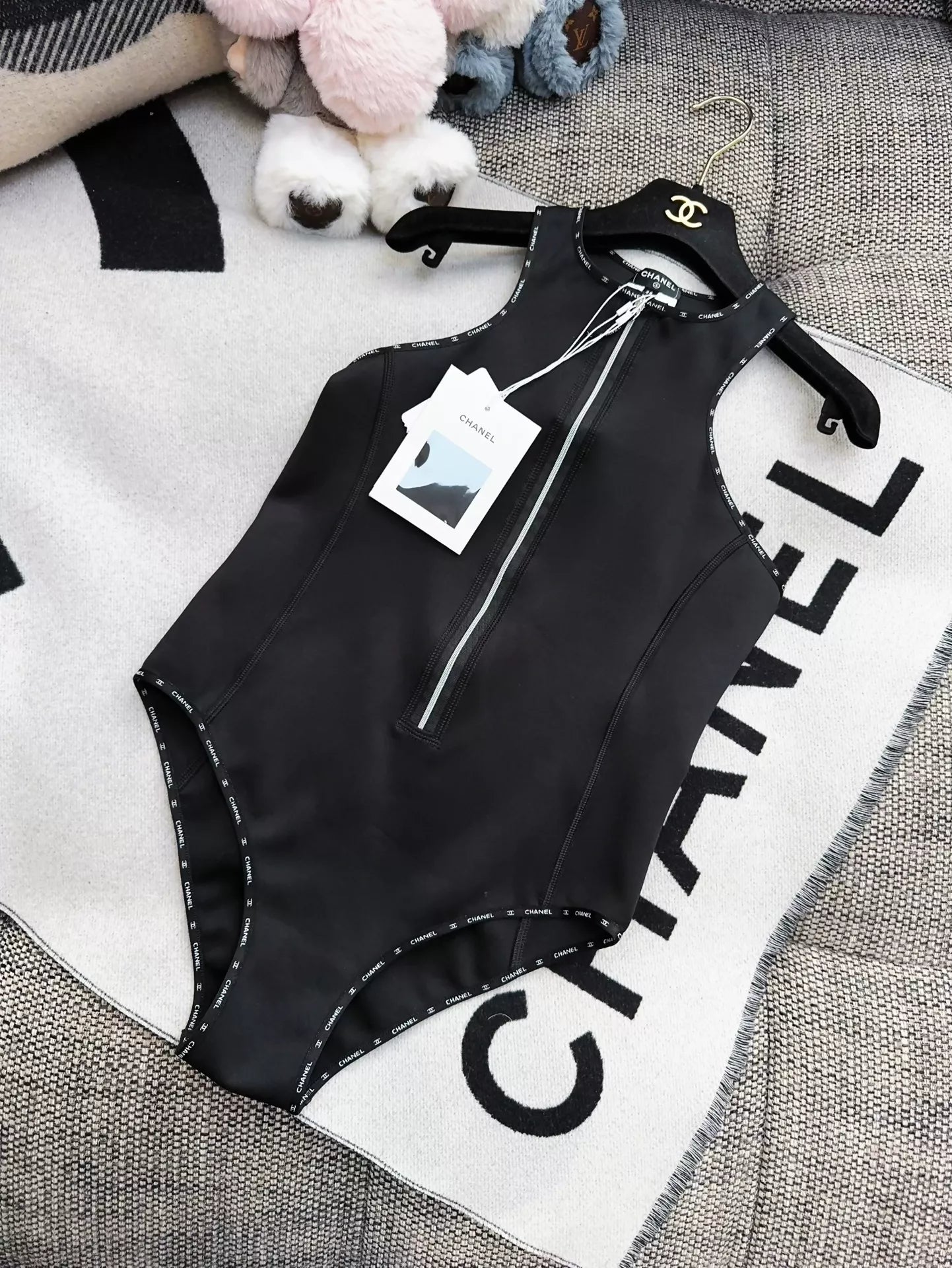 Chanel 25C black one-piece swimsuit