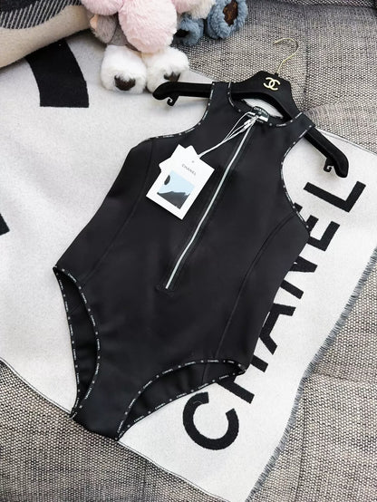 Chanel 25C black one-piece swimsuit