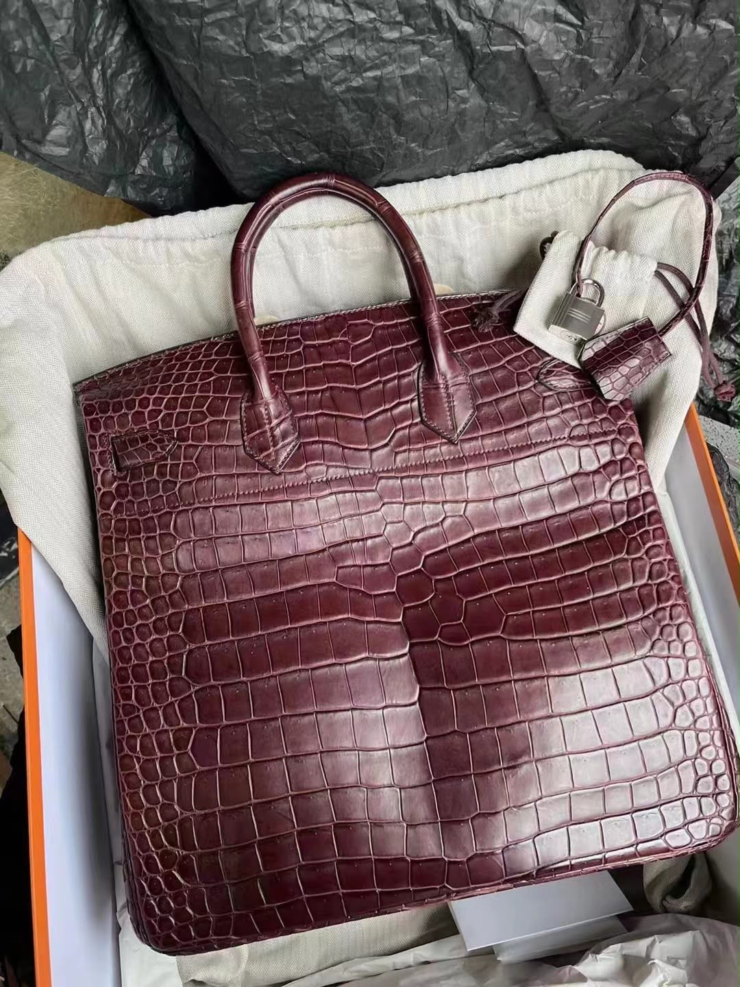 Hermes Birkin HAC 40 Volynka matte crocodile leather palladium hardware (Rare)
