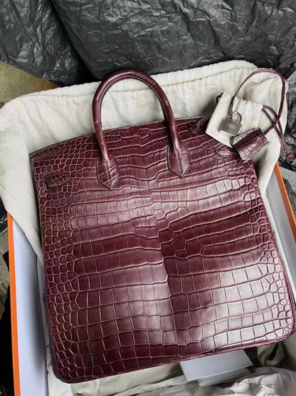 Hermes Birkin HAC 40 Volynka matte crocodile leather palladium hardware (Rare)
