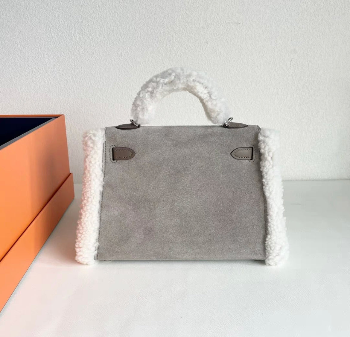 HERMES Veau Grizzly Mouton Shearling Swift Teddy Mini Kelly 20