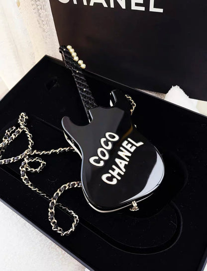 CHANEL 24A METIERS d'ART COLLECTIBLE GUITAR MINAUDIERE CLUTCH BAG