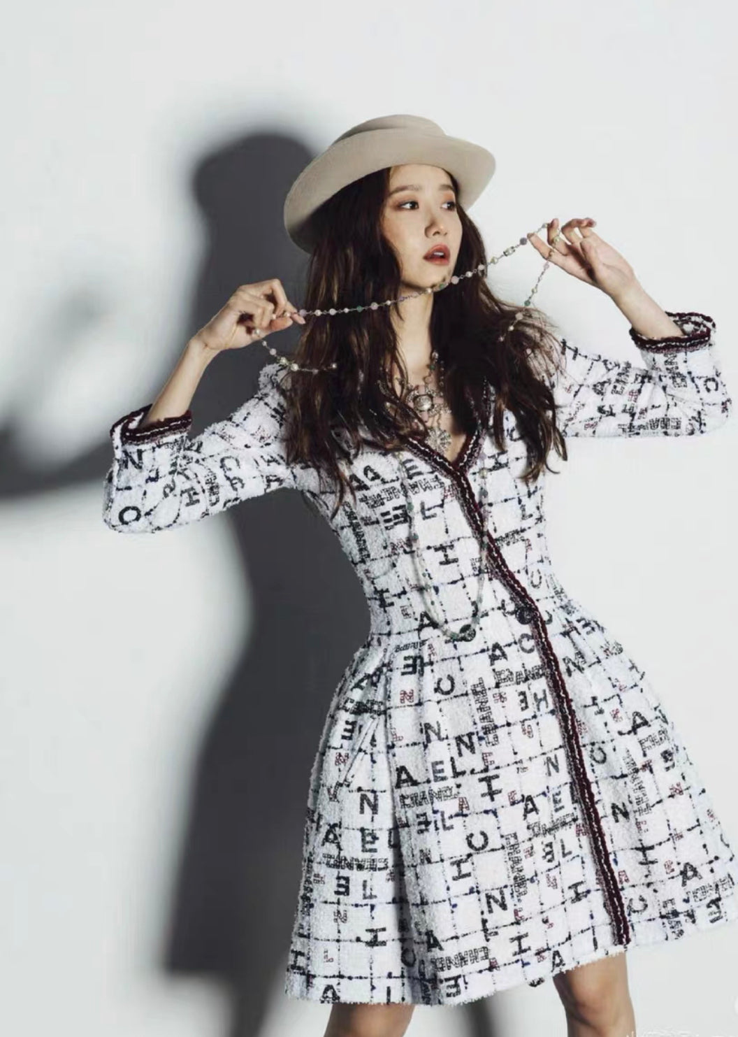 Chanel Spring 2020 Ready to Wear White Alphabet tweed dress size 36 Br –