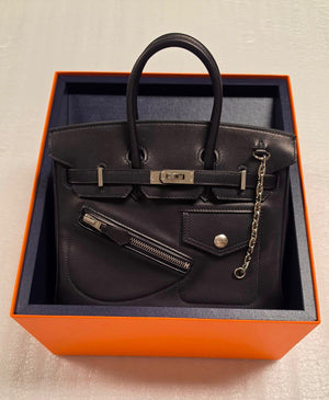 Hermes Birkin 25 Rock Black Volupto Palladium Hardware