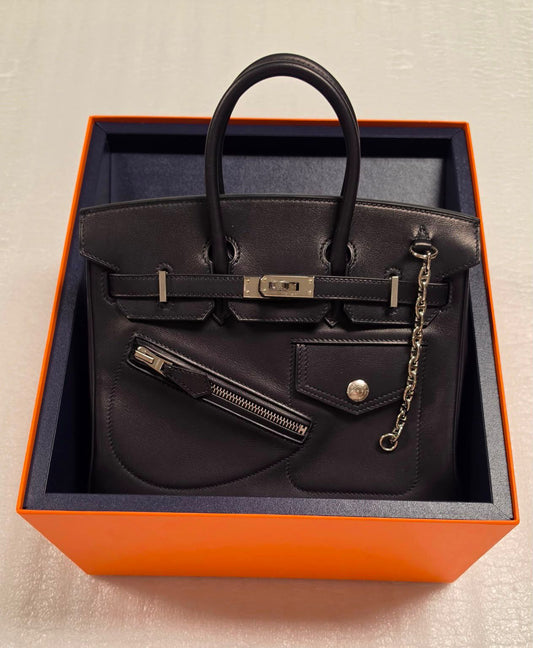 Hermes Birkin 25 Rock Black Volupto Palladium Hardware