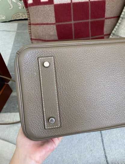 Hermes Birkin Shoulder Etoupe Togo Leather Palladium Hardware