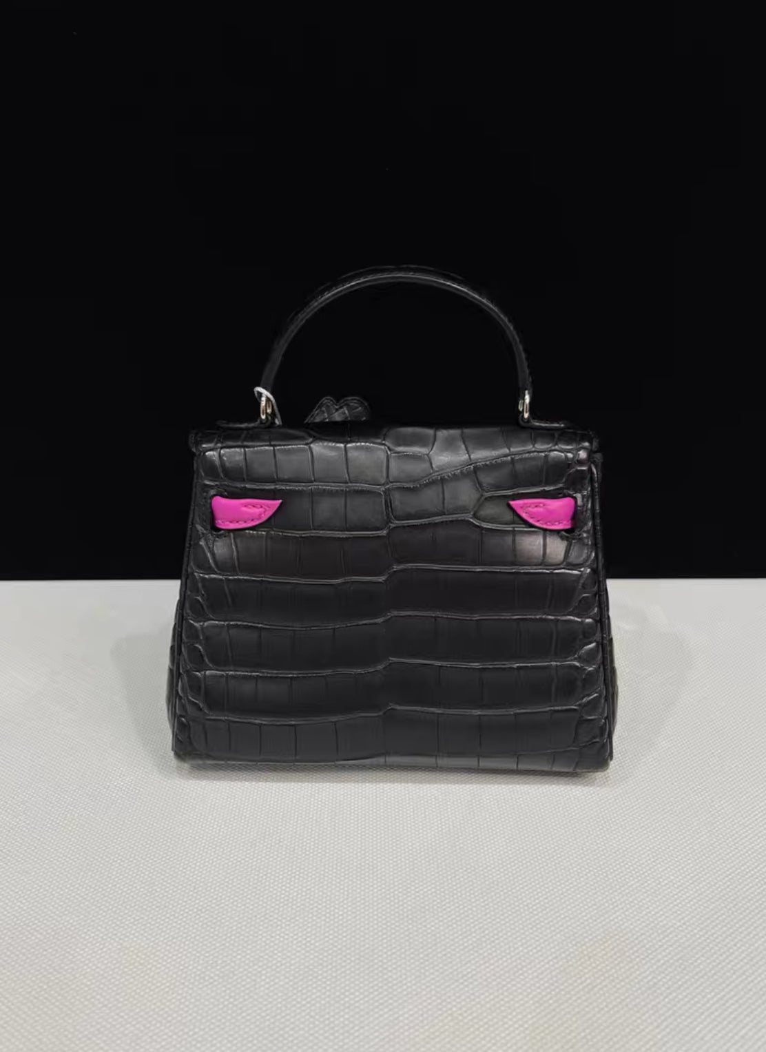 Hermès Kelly Doll Black Matte Alligator with Palladium Hardware