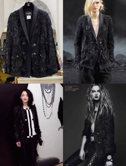 Chanel 11K Black Lace jacket