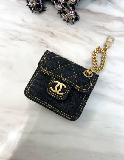 Chanel 23S Denim Mini Bag Keychain