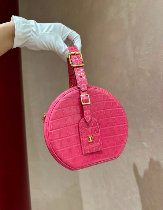 Louis Vuitton Pink Alligator Petite Boite Chapeau