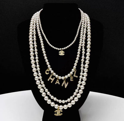 Chanel 20B Double C Diamond Pearl Necklace