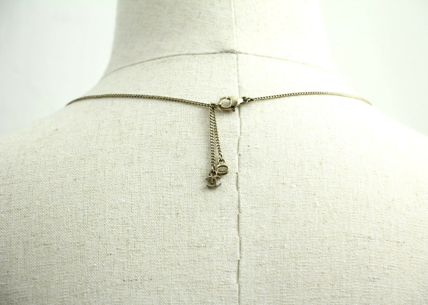 Chanel Vintage 09P Rhinestone Two CC Necklace
