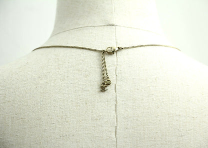 Chanel Vintage 09P Rhinestone Two CC Necklace