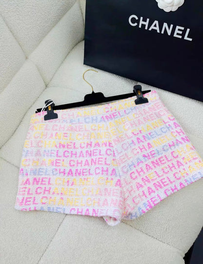 Chanel 24C Multicolore CC tweed short size 38