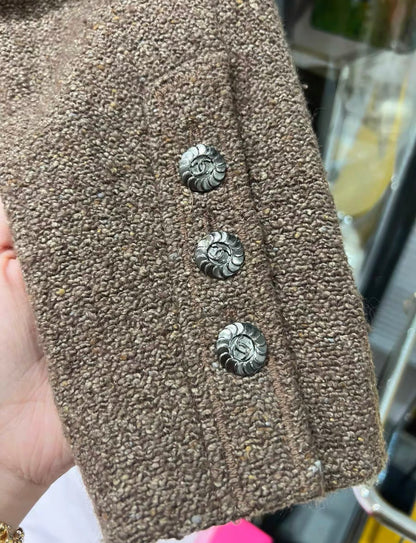 Chanel 1997 Brown Tweed Jacket size 36