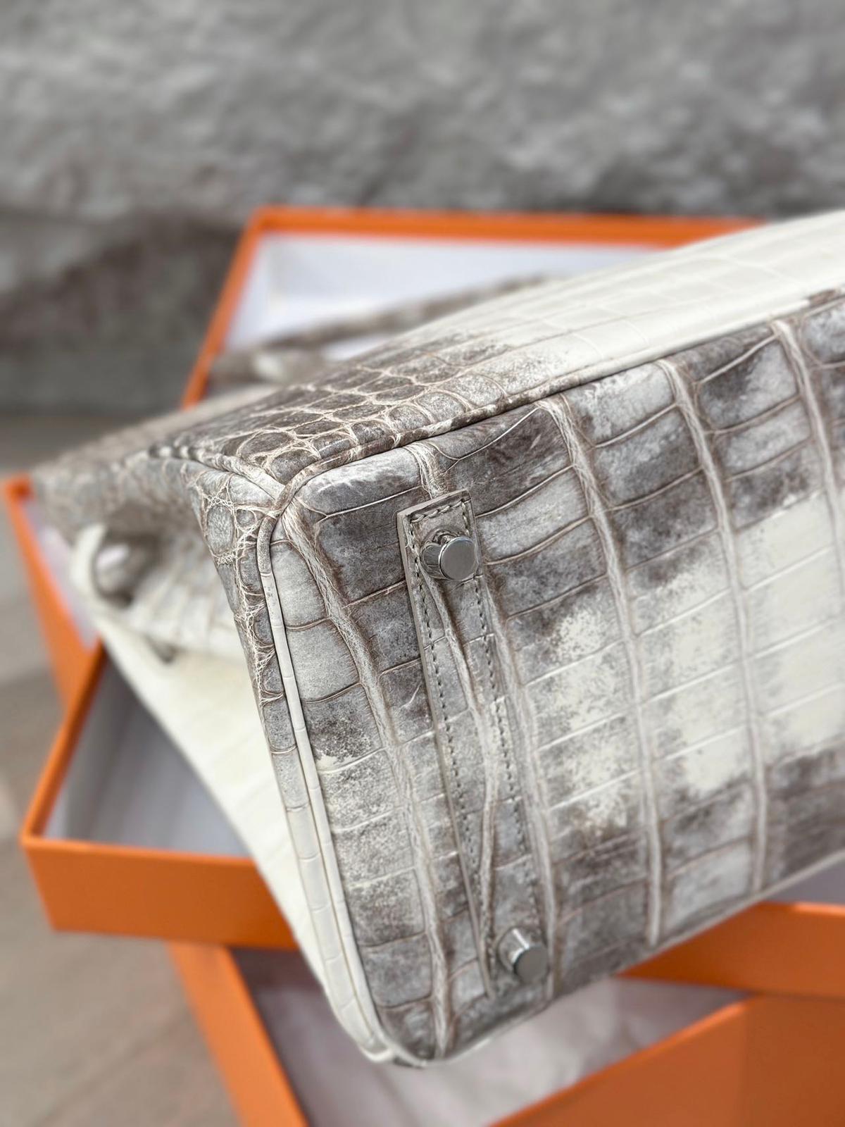 Hermes Birkin 30 Himalaya crocodile leather palladium hardware