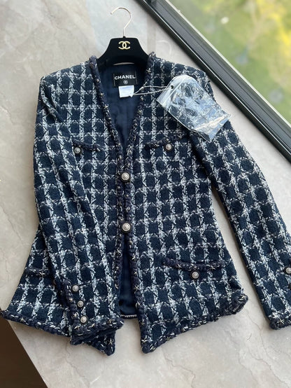Chanel 14A Dallas collection blue tweed jacket