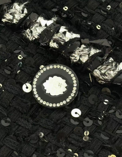 Chanel 22P Sequinned Wide-Leg Pants F36