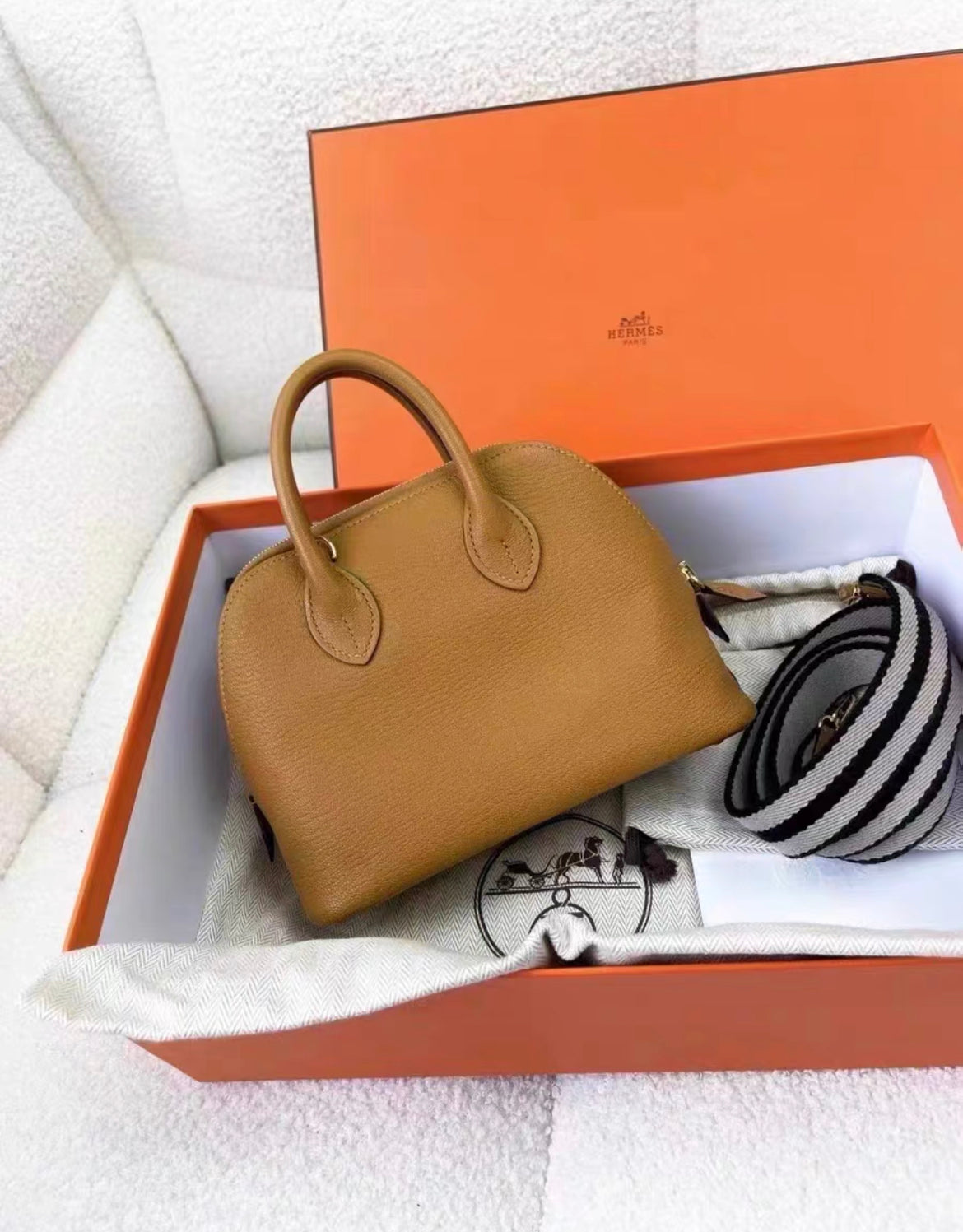 Hermes mini Bolide 1923 Sesame Bag