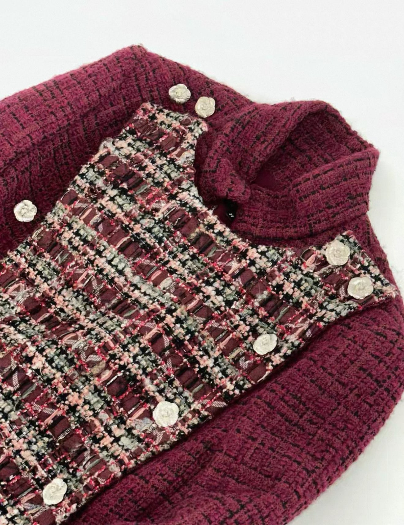 Chanel 23k Burgundy tweed Cardigan 38FR