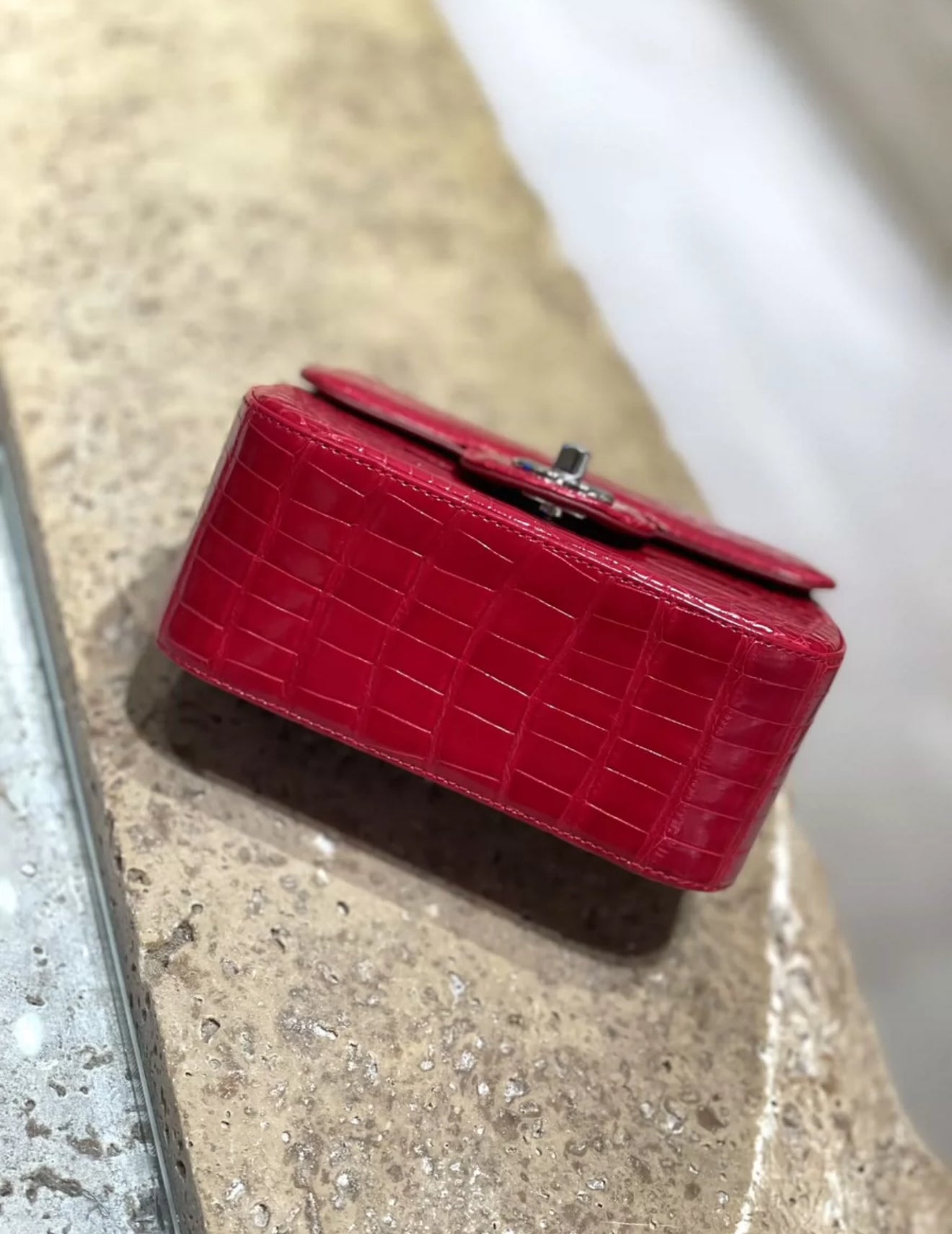 Chanel Red Crocodile mini square bag – Wararni.com