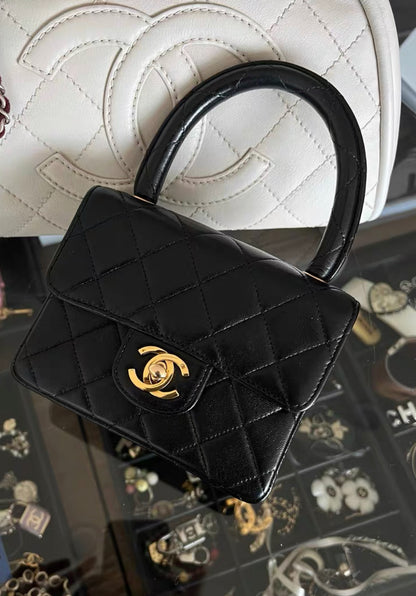 Chanel Black Lambskin Kelly Quilted Mini Flap