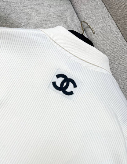 Chanel 23N Coco neige ski series white cashmere top