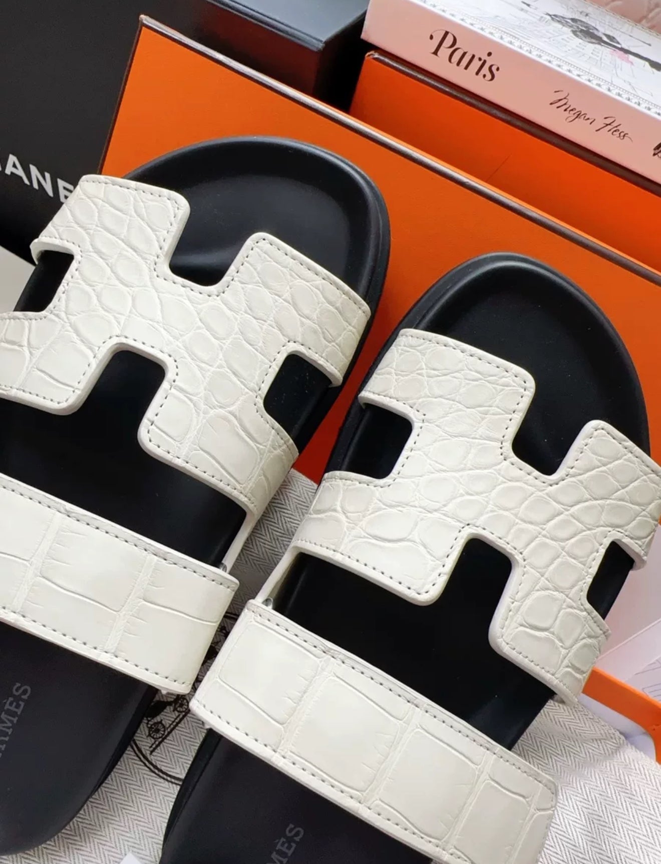 Hermès Chypre Sandals Crocodile Palladium Hardware