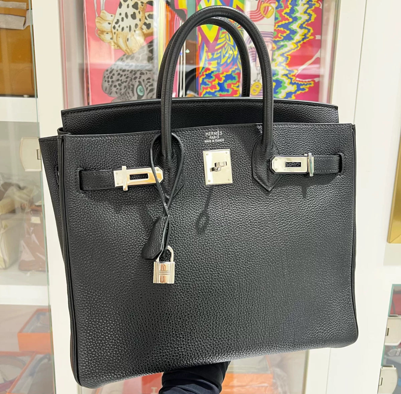 Hermes Birkin HAC 32 Black Togo Leather Palladium Hardware
