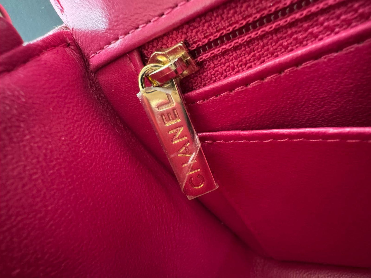 Chanel pink Lambskin Chevron Quilted Medium Double Flap