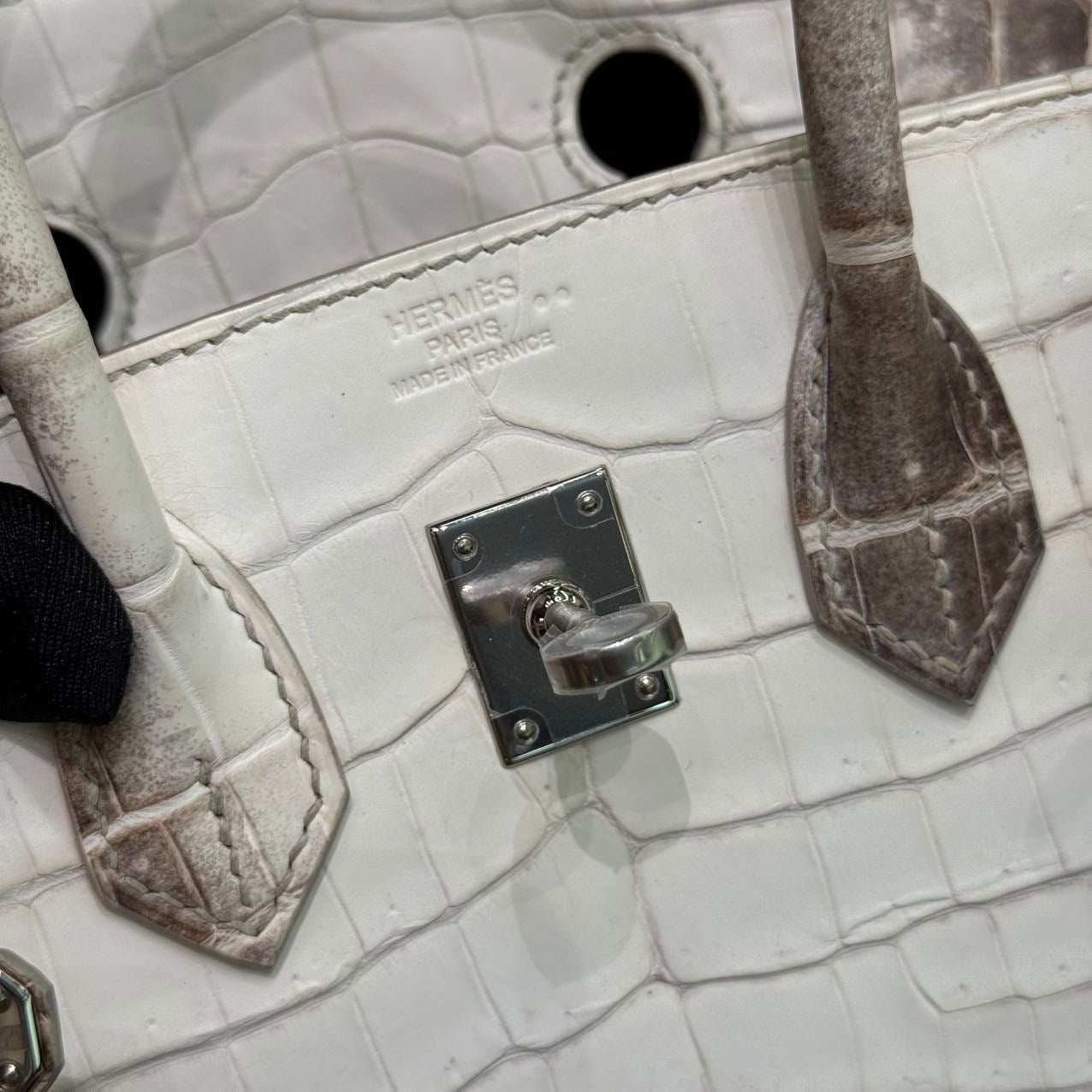 Hermes Birkin 25 Himalaya crocodile leather Palladium Hardware