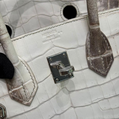Hermes Birkin 25 Himalaya crocodile leather Palladium Hardware