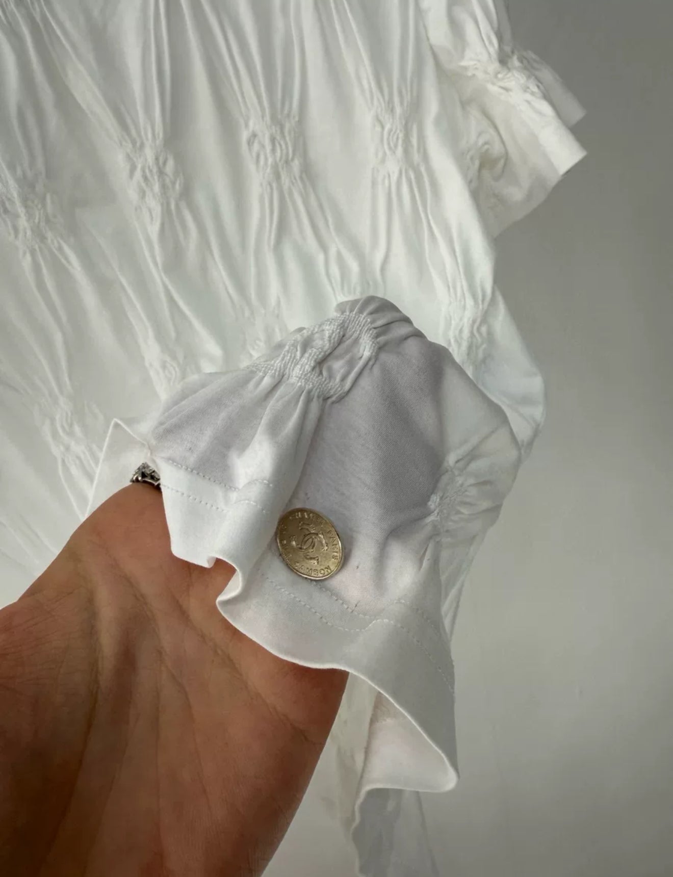 Chanel 21A Pleated White Top