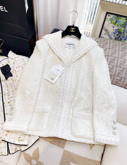 Chanel 22C Ecru & White Jacket