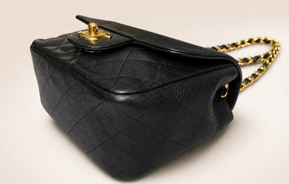 Chanel Mini Square Black Caviar Classic Timeless Flap Bag GHW