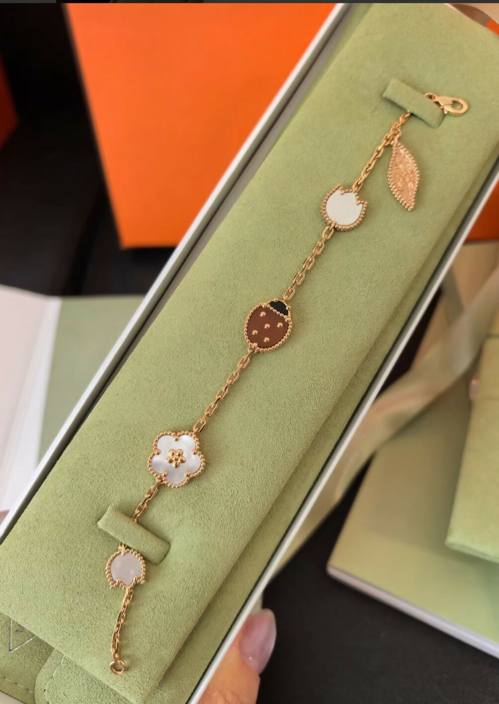 Van Cleef & Arpels Lucky Spring bracelet, 5 motifs 18K rose gold