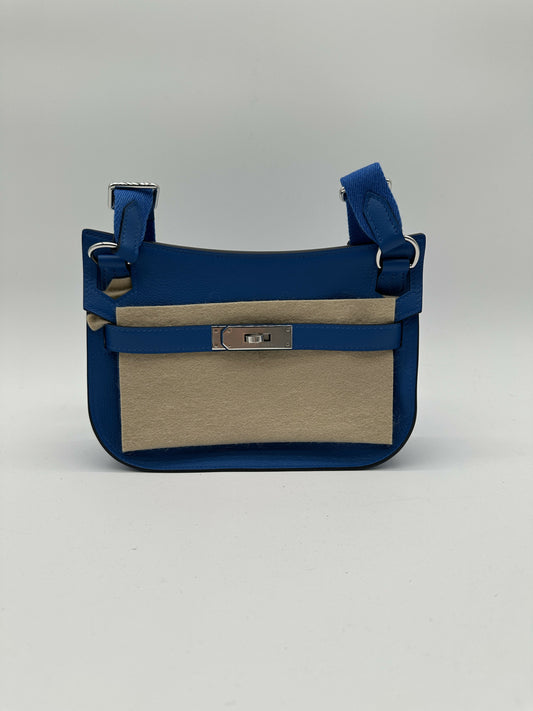 Hermès Mini Jypsiere Evercolor Blue Zellige PHW B 2023