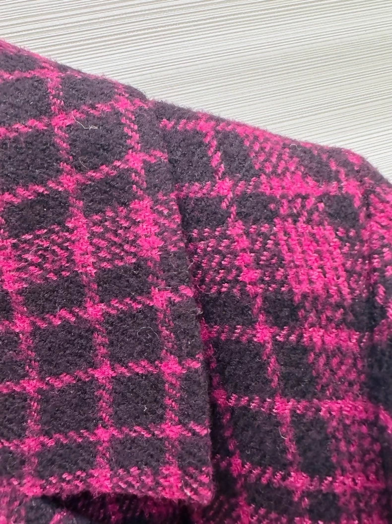 Chanel 22k black purple tweed coat
