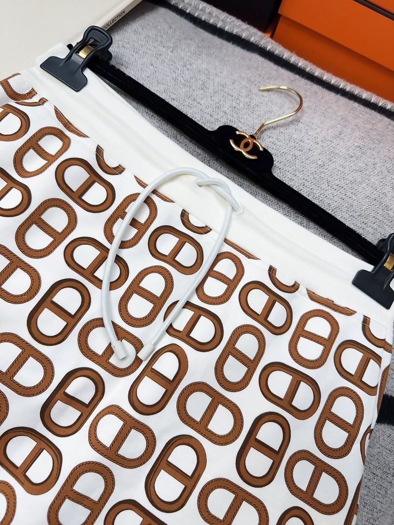 Hermès Brown & White skirt