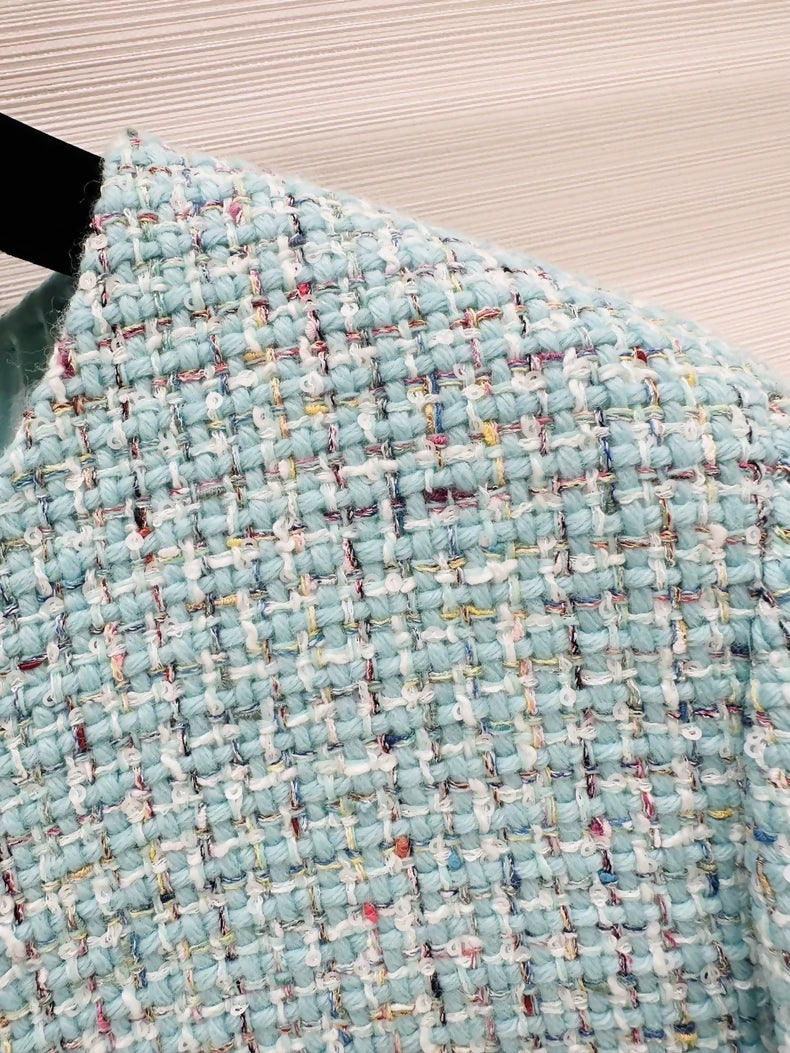 Chanel 25a jacket in light blue tweed