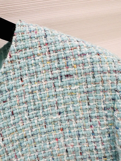 Chanel 25a jacket in light blue tweed