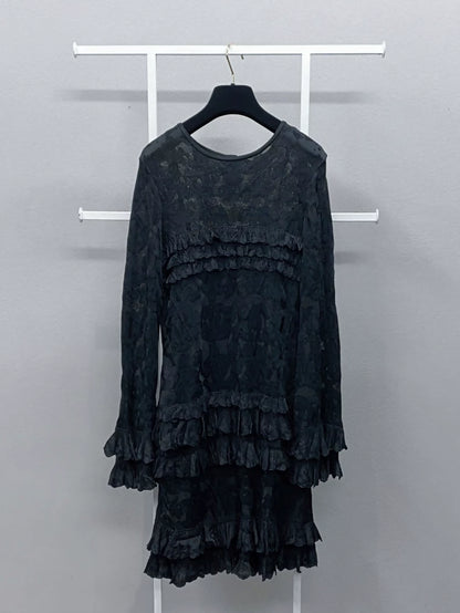 Chanel 20P black lace dress