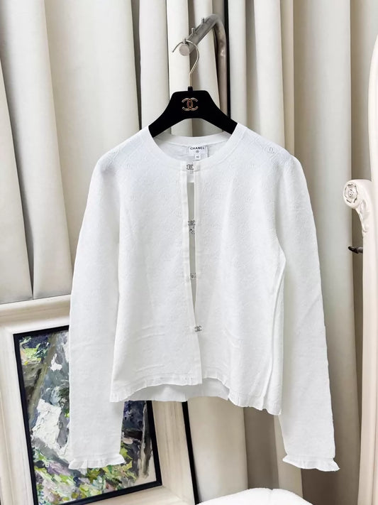 Chanel 24S White Knit Top