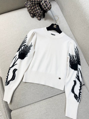 Chanel white & black sweater