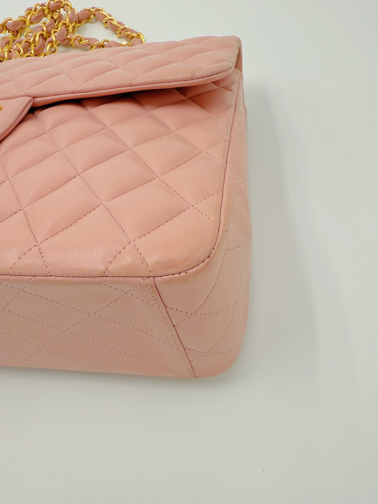 Chanel Vintage Maxi Flap Bag – Series 2 in Pink Lambskin with 24k Gold Hardware